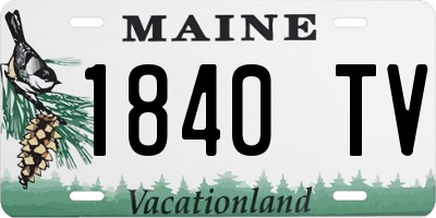 ME license plate 1840TV