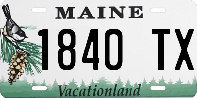 ME license plate 1840TX