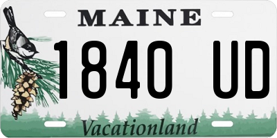 ME license plate 1840UD