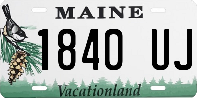 ME license plate 1840UJ