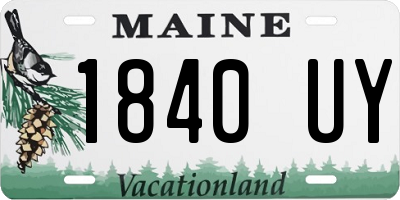 ME license plate 1840UY