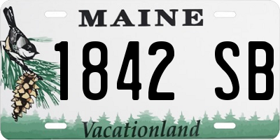 ME license plate 1842SB