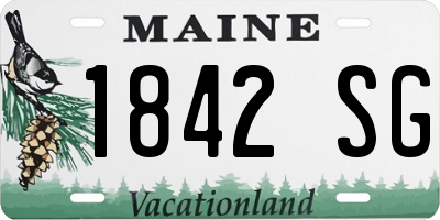 ME license plate 1842SG