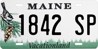 ME license plate 1842SP