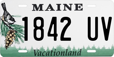 ME license plate 1842UV