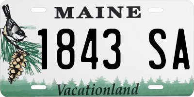 ME license plate 1843SA