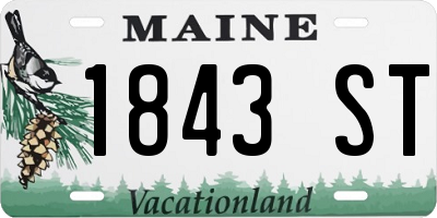 ME license plate 1843ST