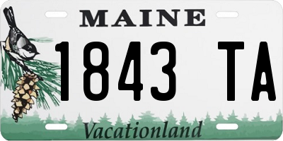 ME license plate 1843TA