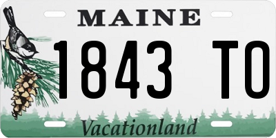 ME license plate 1843TO
