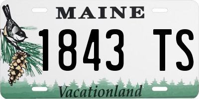 ME license plate 1843TS