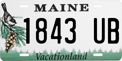 ME license plate 1843UB