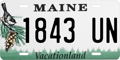 ME license plate 1843UN