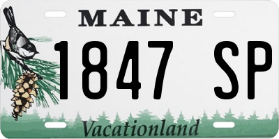 ME license plate 1847SP