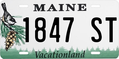 ME license plate 1847ST