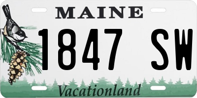 ME license plate 1847SW