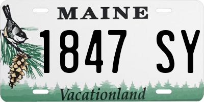 ME license plate 1847SY