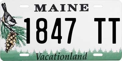 ME license plate 1847TT