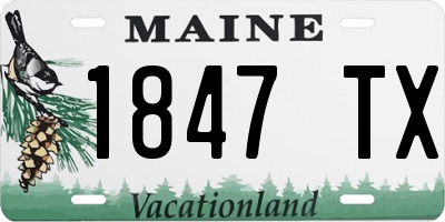 ME license plate 1847TX