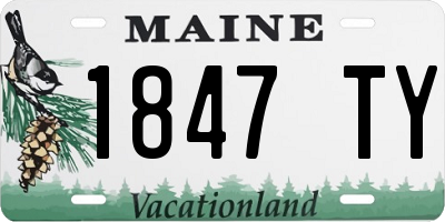 ME license plate 1847TY