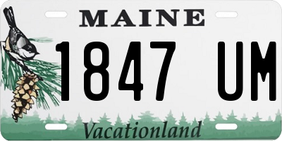ME license plate 1847UM