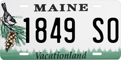 ME license plate 1849SO