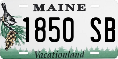 ME license plate 1850SB