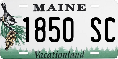 ME license plate 1850SC