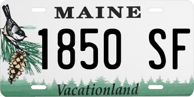 ME license plate 1850SF