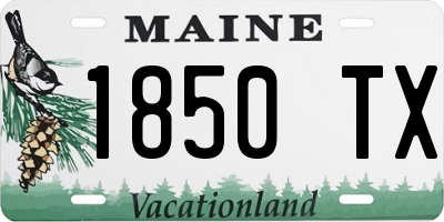 ME license plate 1850TX