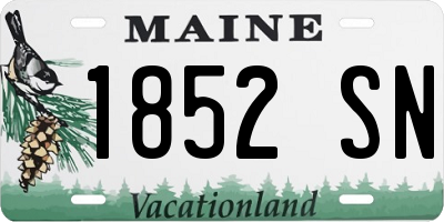 ME license plate 1852SN