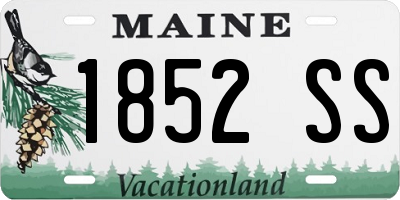 ME license plate 1852SS