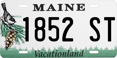 ME license plate 1852ST