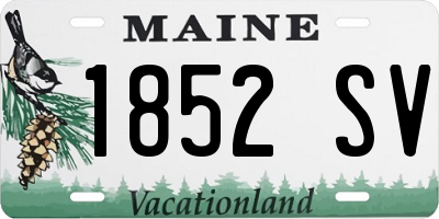 ME license plate 1852SV