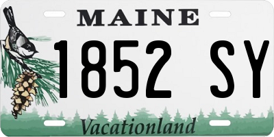 ME license plate 1852SY