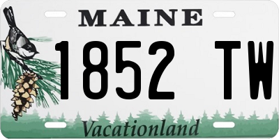 ME license plate 1852TW