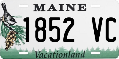 ME license plate 1852VC