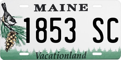 ME license plate 1853SC