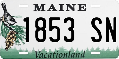 ME license plate 1853SN