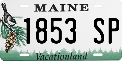 ME license plate 1853SP