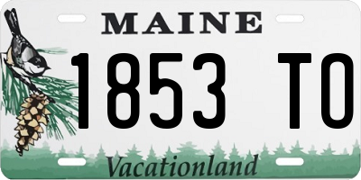 ME license plate 1853TO