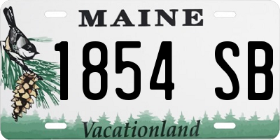 ME license plate 1854SB