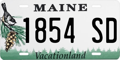 ME license plate 1854SD