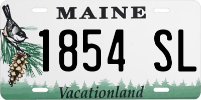 ME license plate 1854SL