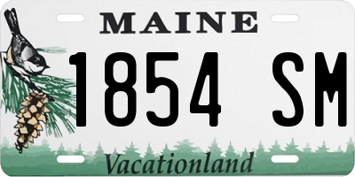 ME license plate 1854SM