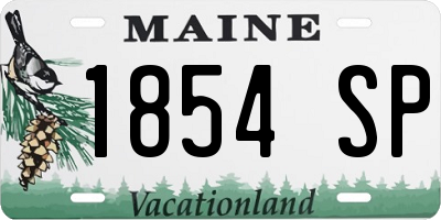 ME license plate 1854SP