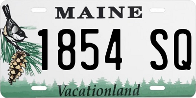 ME license plate 1854SQ