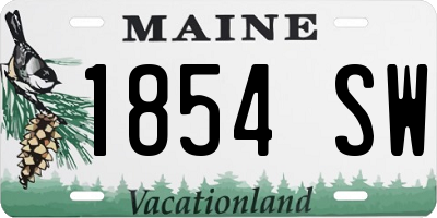 ME license plate 1854SW