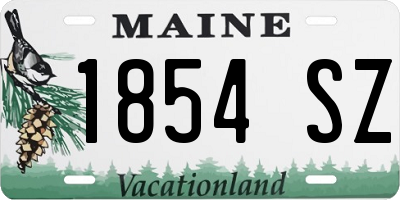 ME license plate 1854SZ
