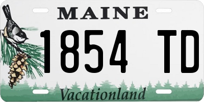 ME license plate 1854TD