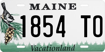 ME license plate 1854TO